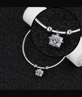 SILVER SHINE Attractive Party Wear Adjustable Bracelet With Diamond For Women Girls