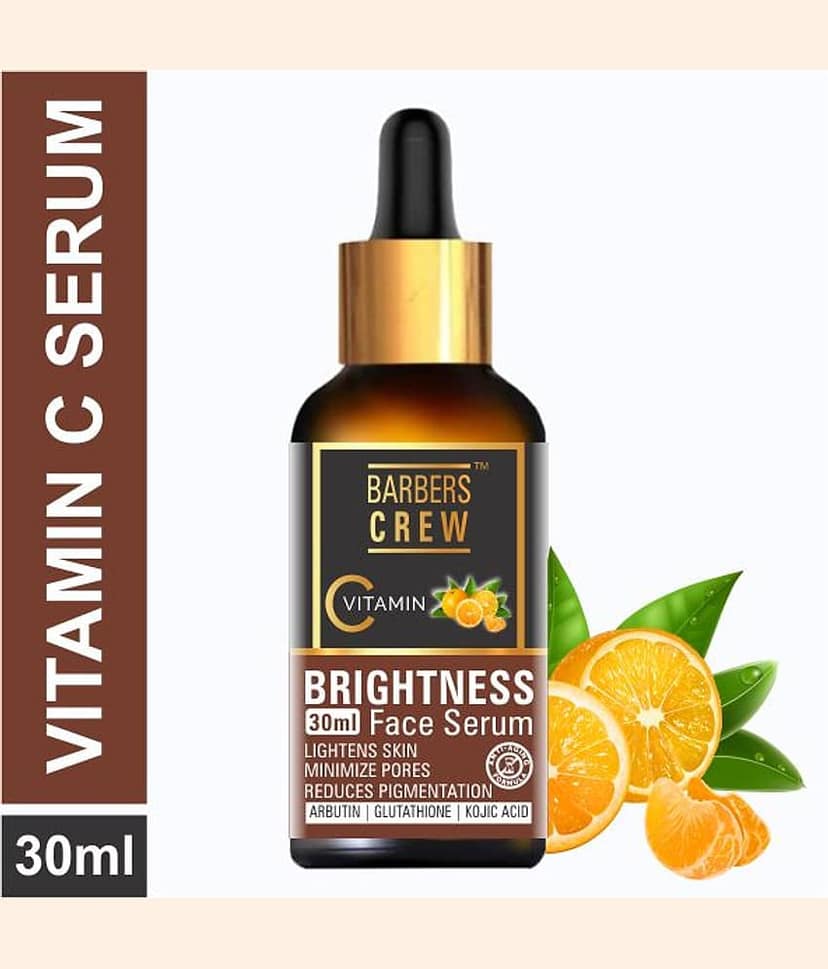 Barbers Crew Vitamin C 20% Brightness Facial Serum- For Skin Anti Aging & Glowing Skin- Face Serum 30 mL view 2