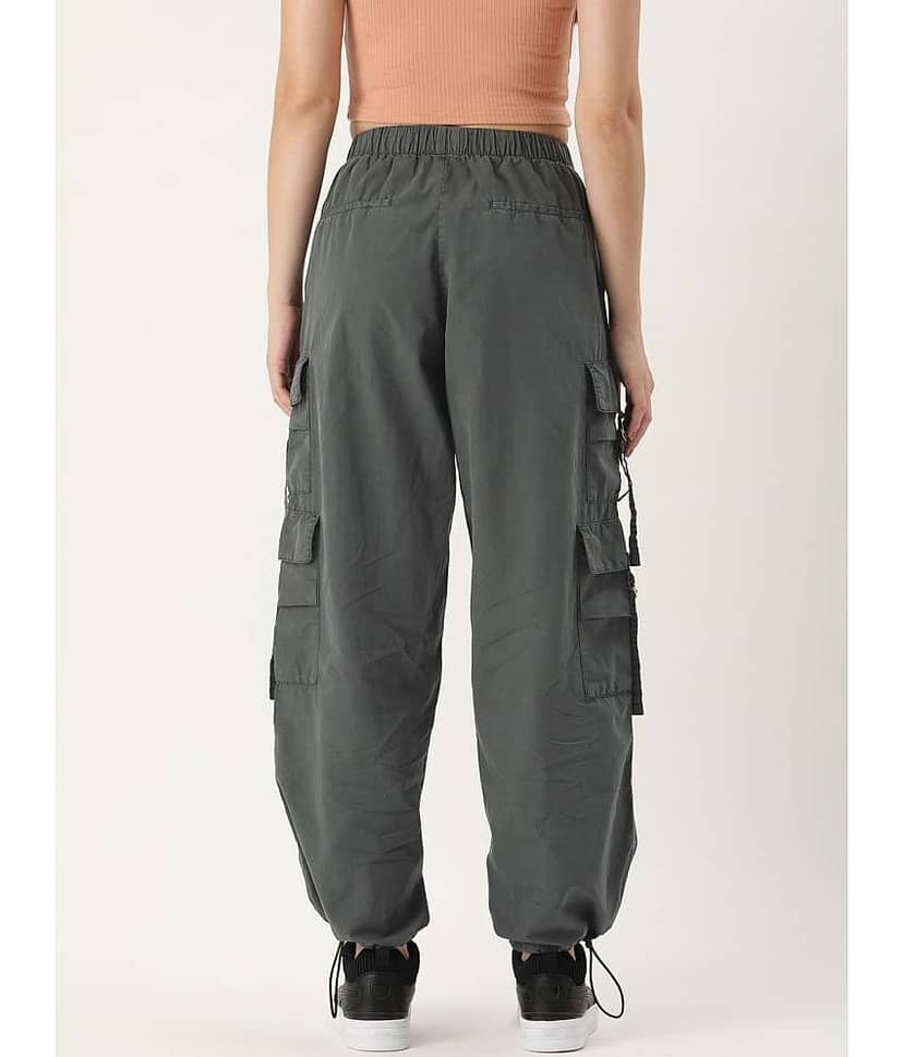 Bene Kleed Women Loose Fit High-Rise Over Dyed Cargo Parachute Trouser view 3