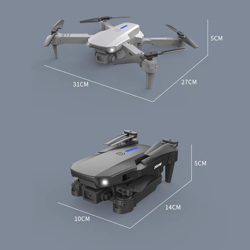 E88 Pro Foldable 4K Camera Drone with Optical Flow Positioning - Black view 3