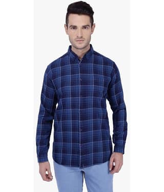 Kuons Avenue - Blue Linen Slim Fit Men's Casual Shirt ( Pack of 1 )