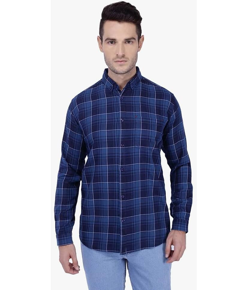 Kuons Avenue - Blue Linen Slim Fit Men's Casual Shirt ( Pack of 1 )