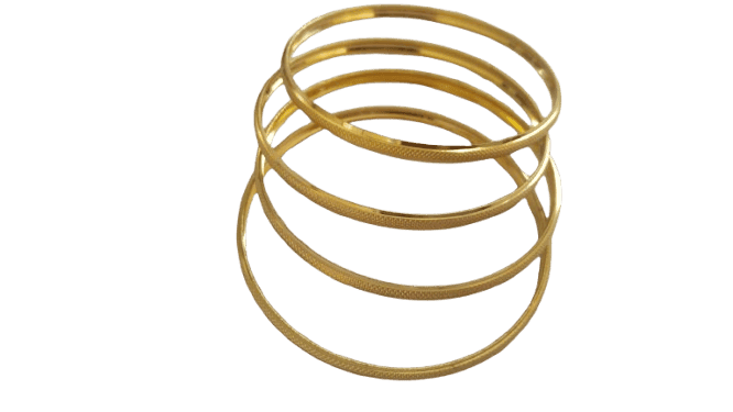 Gold Plated Bangle Set for Women - 4 Pieces view 3