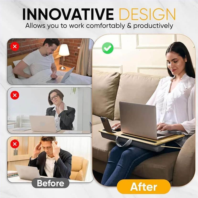 Portable Laptop Table with Mouse Pad (55×35 Cm / 1 Pc) view 8