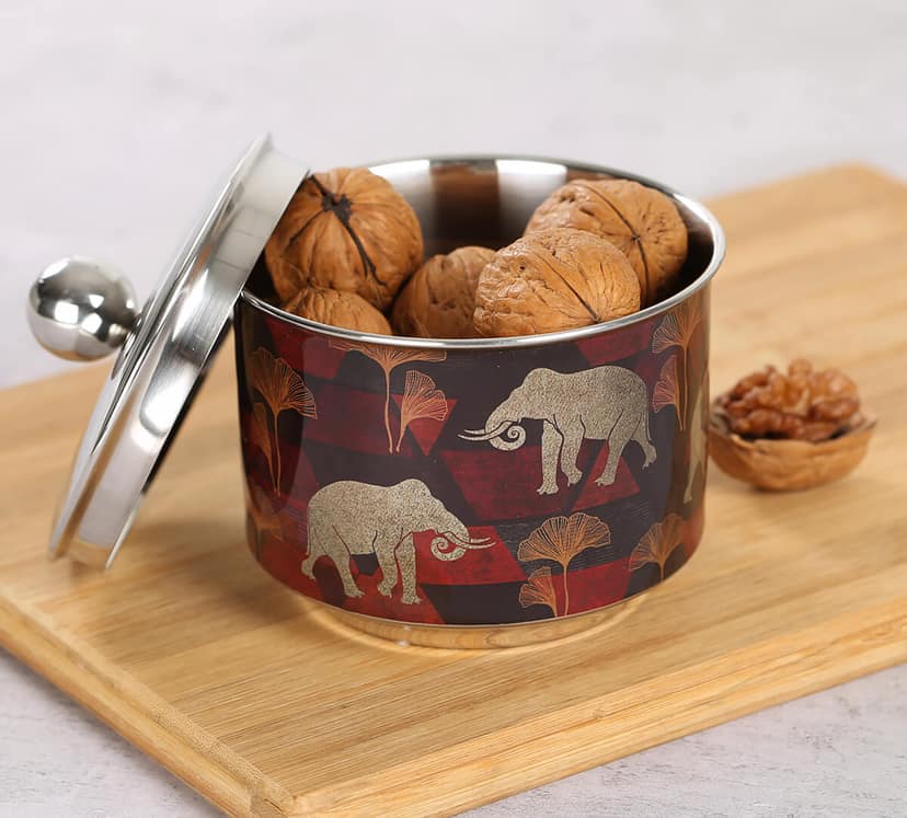 India Circus Gallant Tusker Steel Bowl With Lid view 2