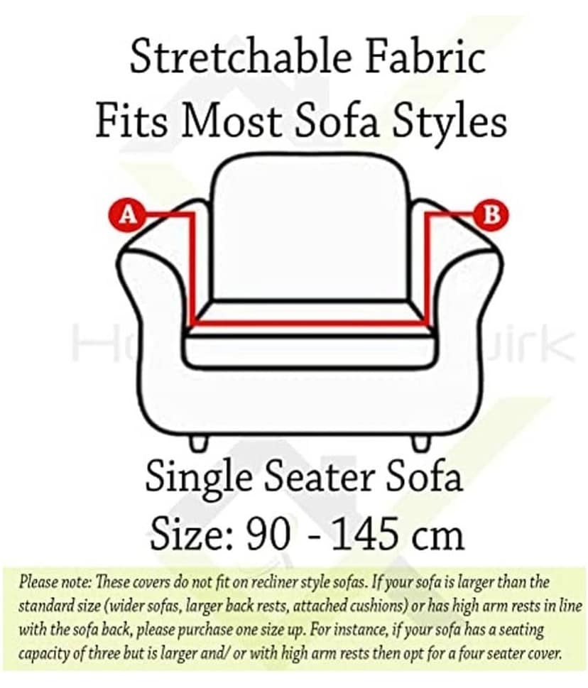 House Of Quirk 1 Seater Polyester Sofa Cover ( Pack of 1 ) view 2