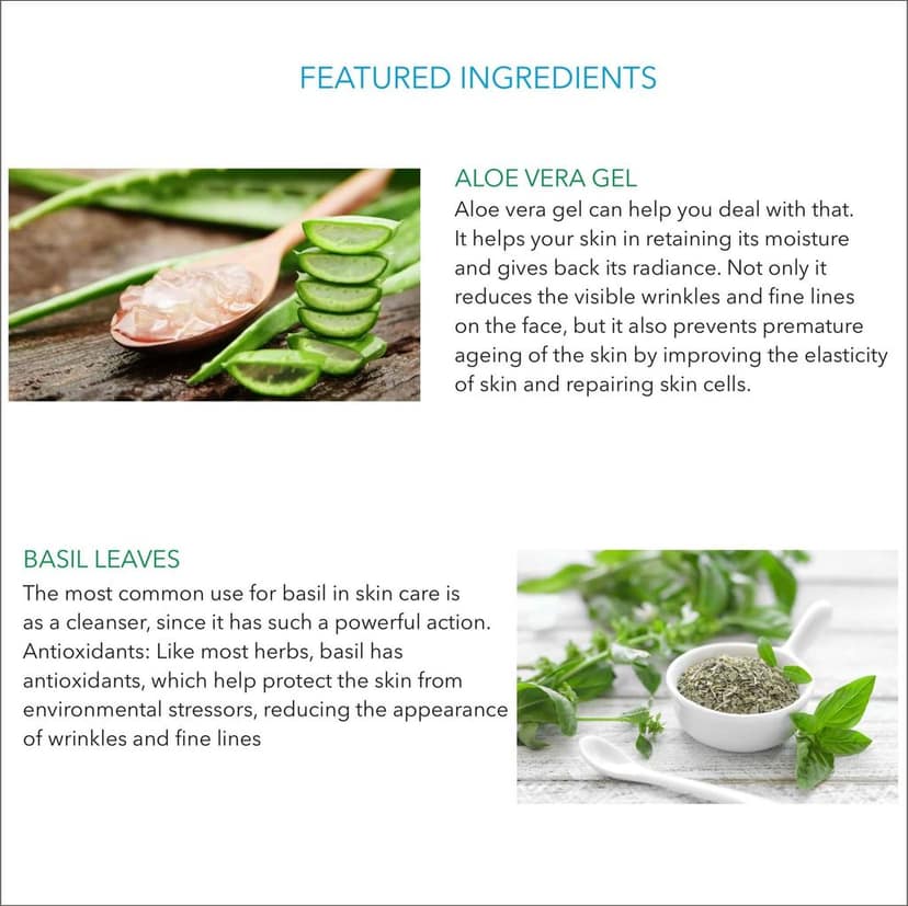 Aloevera Basil Handmade Bathing Soap for Youthful Glow - 100gm view 4