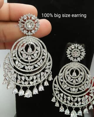 Big size chandbali rhodium plated women's and girls look like first choice
