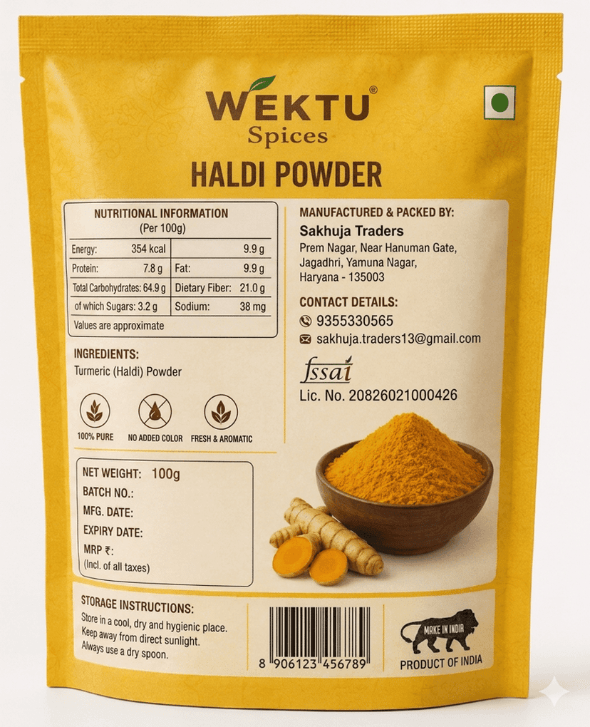 WEKTU Haldi Powder | Pure Turmeric Powder | Natural & Fresh Kitchen Spice view 2