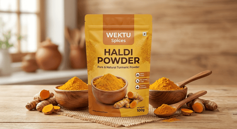 WEKTU Haldi Powder | Pure Turmeric Powder | Natural & Fresh Kitchen Spice view 4
