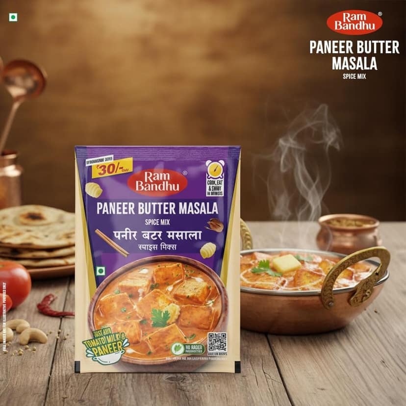 Ram Bandhu Paneer Butter Masala Spice Mix 50 Gm x 4 Pack | Restaurant-Style Cooking Mix | Creamy Flavor With a Perfect Blend of Spices | Easy-to-Use | Helps You Prepare Delicious Restaurant-Style Paneer Dishes at Home view 3