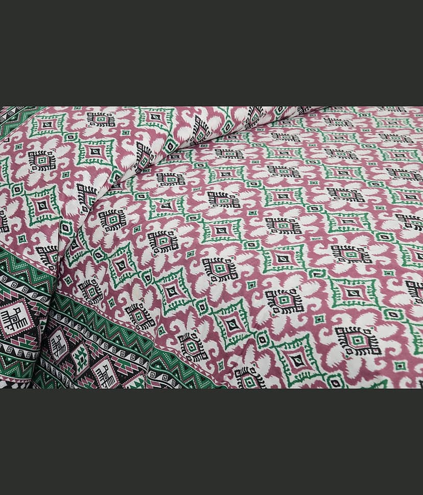 CLOTHORO Cotton 1 Double King Bedsheet with 2 Pillow Covers ( Multicolor ) view 2