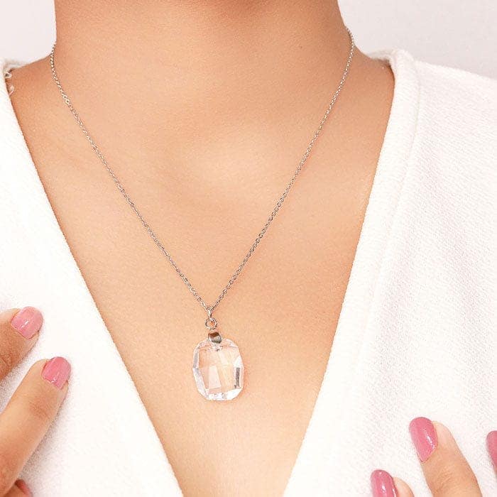 Silver Glass Glow Pendant with Chain view 2