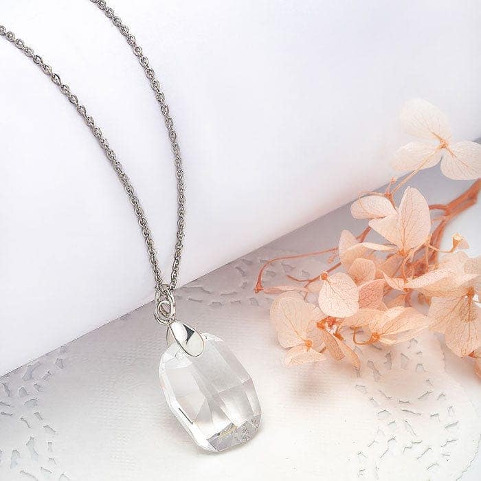 Silver Glass Glow Pendant with Chain view 3