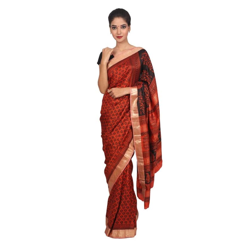 HANDLOOM MULBERRY SILK SAREE WITH BLOUSE (SKU - 3I0104030422 SAREE- 189) view 2