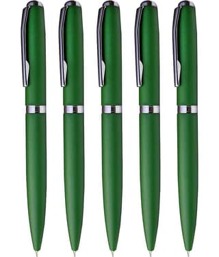 KK CROSI Green Colour Metal Pen Pack of 5pcs Green Colour Ball Pen (Pack of 5, Blue Ink)