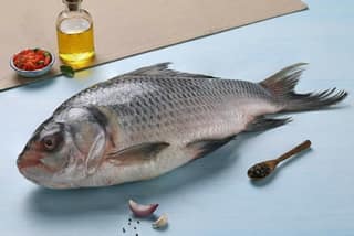 Catla - Whole (Not Descaled,Not Cleaned, Not Cut In Pieces) - 1kg