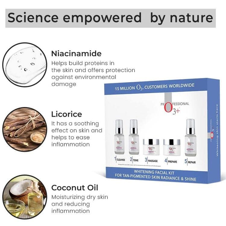O3+ Whitening Facial Kit for Tan-Pigmented Skin (150ml+100gm) view 3