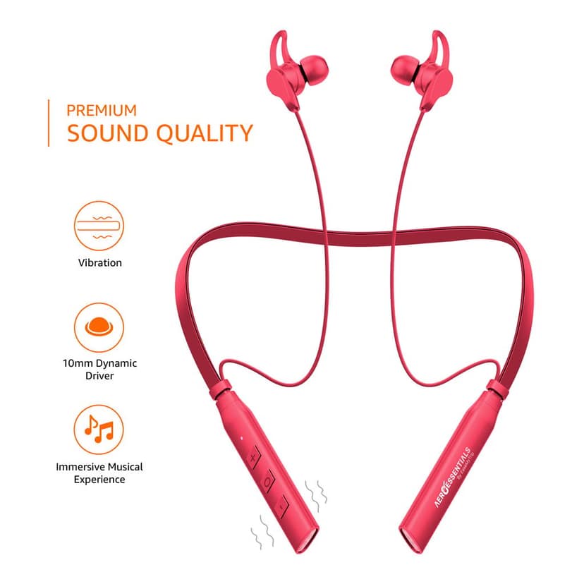 Aeroessentials AeroTune Prime Wireless Neckband, Bluetooth 5.0, 13 Hours Playback, IPX5 Water Resistant view 3