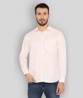 Maharaja - Orange Cotton Blend Slim Fit Men's Formal Shirt ( Pack of 1 )