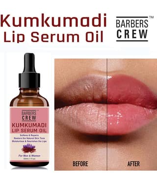 Barbers Crew Premium Kumkumadi Lip Serum For Lips Glowing Lips, Cracked, Black Lips For Men & Women Face Serum 30 mL
