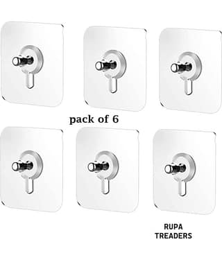 Set of 6 Self-Adhesive Screw Nails Wall Poster Non-Trace Stick Wall Hook