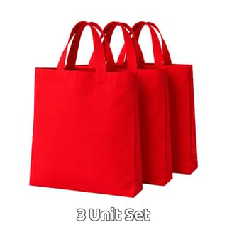 Red Cotton Blend Carry Bag / Multipurpose Pishvi Bag Set