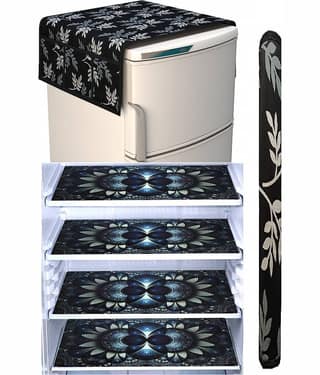 Laphino Polyester Floral Top Cover ( 97 55 ) Pack of 5 - Black