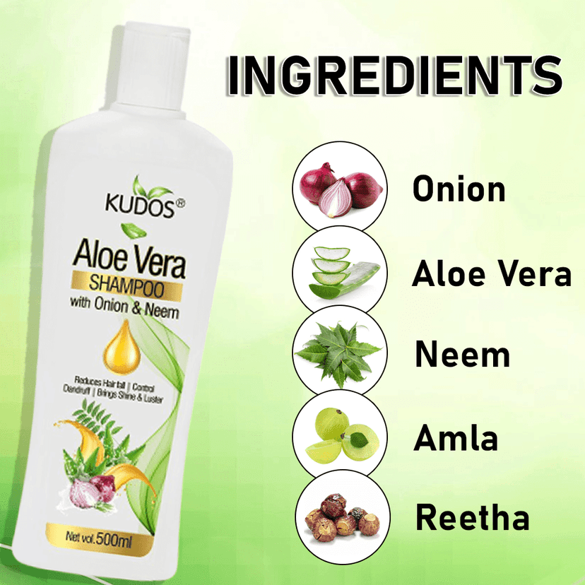 Kudos Aloe Vera, Bhringraj & Onion Shampoo |500ml each view 3