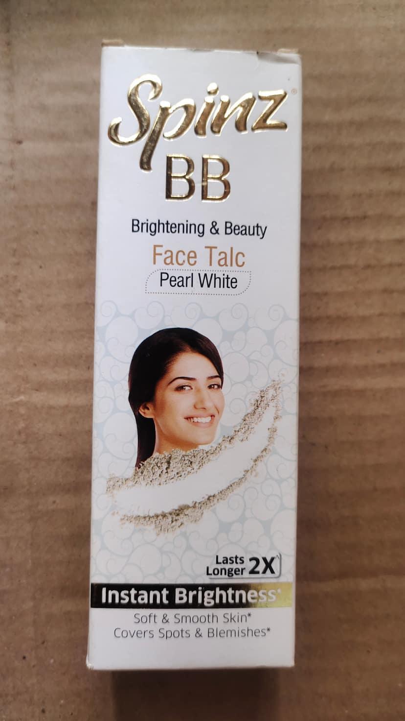 Spinz BB face talc pearl white
