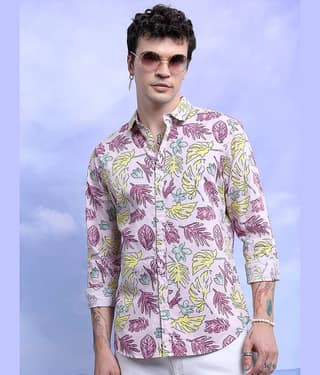 Ketch 100% Cotton Regular Fit Printed Full Sleeves Men's Casual Shirt - Green ( Pack of 1 )