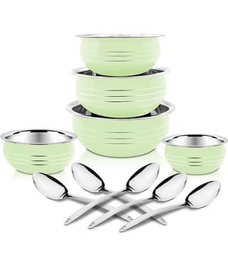 Classic Essentials Biryani Handi (Set of 10) Green Serving Handi ( Set of 10 )