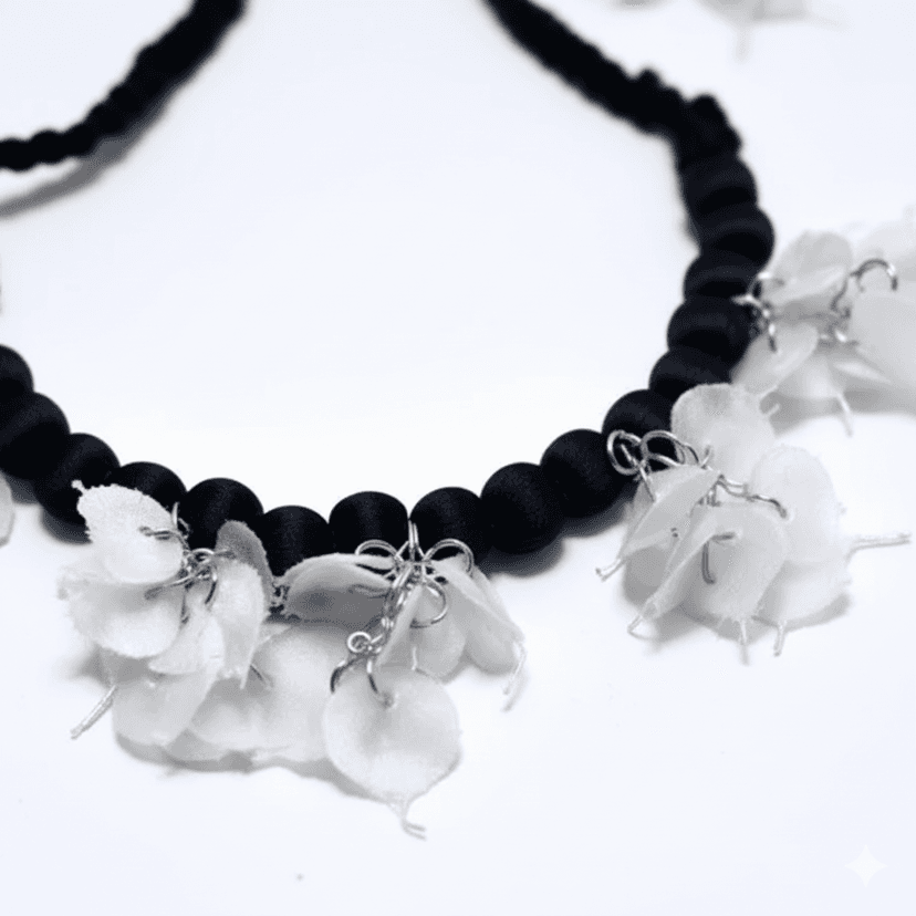 Aswatha Leaf Handmade Floral Necklace & Earring Set view 4