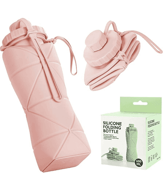 SKYVILLA Silicon Colorful Foldable Water Bottle BPA Free Multicolour Silicone Water Bottle 610 mL ( Set of 1 )