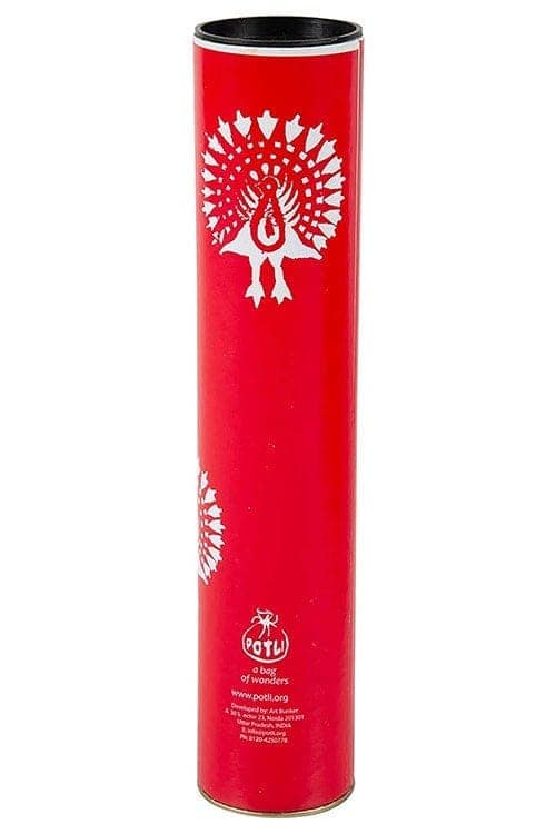 DIY Block Print Your Own Dupatta kit Red Peacock view 2