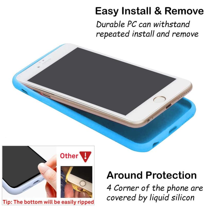 LIRAMARK Liquid Silicone Soft Back Cover Case for Apple iPhone 6 / 6S view 6