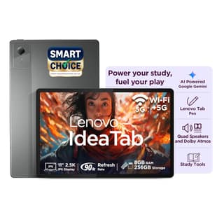 Lenovo Idea Tab Smartchoice |11-inch 2.5K Clear Display, 90Hz Refresh Rate, 8GB RAM, 256GB ROM| MediaTek Dimensity 6300| 7040mAh Battery|4 Speakers| USB-C |Wi-Fi |AI-Enabled, Dolby Atmos, Luna Grey Lenovo Idea Tab Smartchoice |11-inch 2.5K Clear Display,