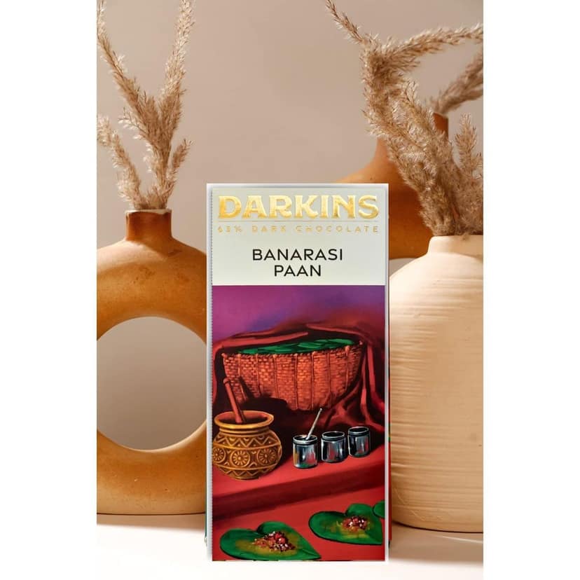 DARKINS Dark Chocolate | 63% Dark Chocolate With Banarsi Paan | Vegan | Gluten-Free | Hand Crafted Chocolate | Natural Chocolate Bar | 50 Gm Each Pack of 3 view 7