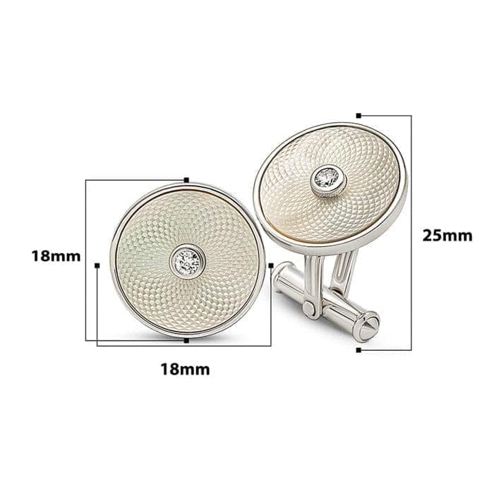 Silver Moonlit Pearl (MOP) Limited Edition Cufflinks view 3