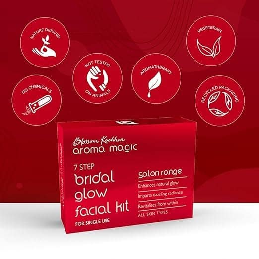 Aroma Magic 7 Step Bridal Glow Facial Kit Salon Range (All Skin Types) (90ml + 100g) view 3