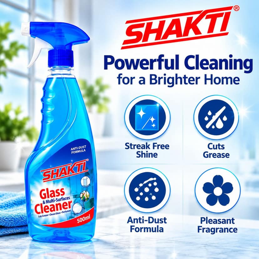 SHAKTI Glass & Multi Surface Cleaner 500 Ml - 6 Pcs Combo view 2