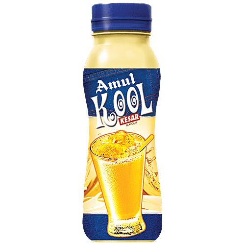 Amul Kool Milk - Kesar Flavour, 180 ml Pet Bottle