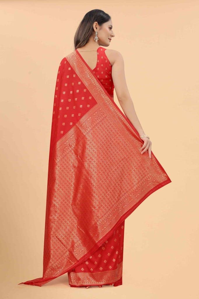 Women's Art Silk Zari Woven Saree With Unstiched Blouse Piece view 2