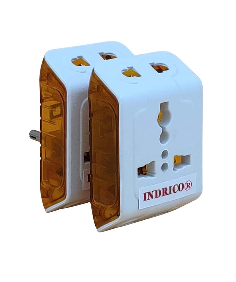 INDRICO 3 Pin Travel Universal Multi Plug International Adapter PVC White