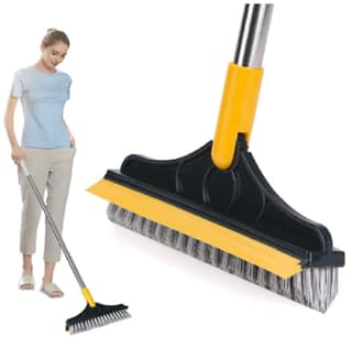 Multipurpose 2 in 1 Bathroom Cleaner Broom and Wiper Easy Floor, Wall Cleaning Fiber Wet and Dry Brush
