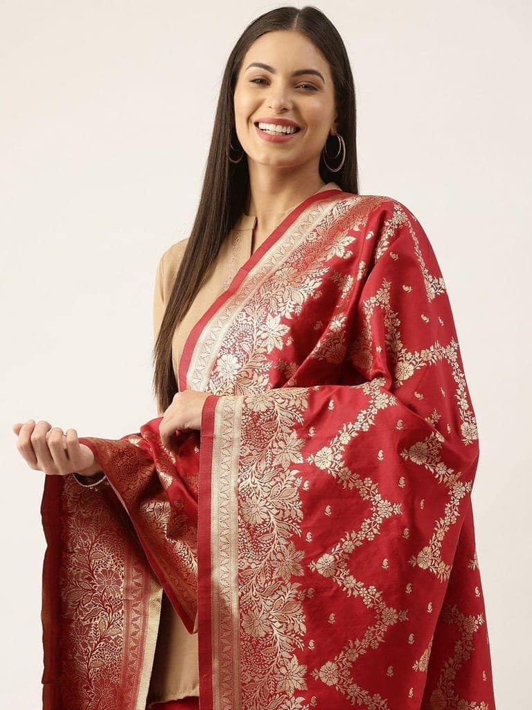 Women's Fancy Woven Banarasi Silk Dupatta view 2