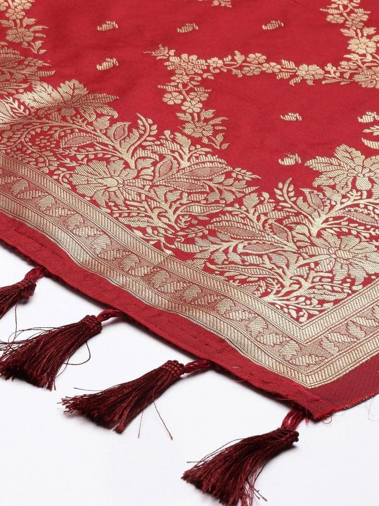 Women's Fancy Woven Banarasi Silk Dupatta view 3