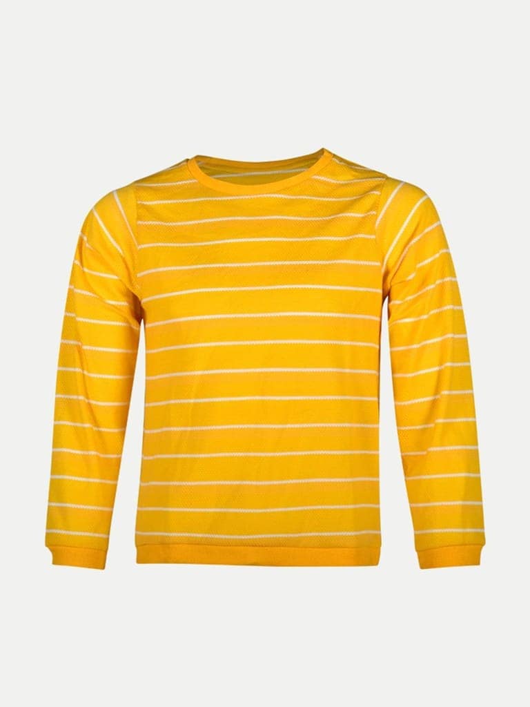 Teen Boys Yellow Striped Sweatshirt