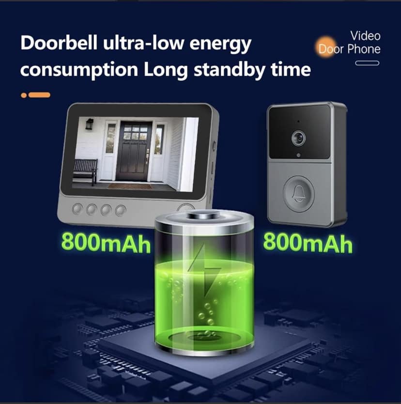AUSHA Smart Video Doorbell with 4.3” LCD Display | Two-Way Audio, IR Night Vision | Door Camera Without Wi-Fi view 6