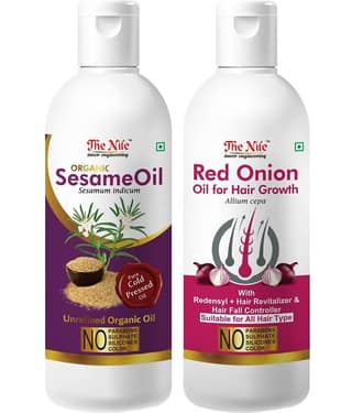 The Nile Sesame Oil 150 ML + Onion Oil 200 ML Hair Oil 350 mL Pack of 2
